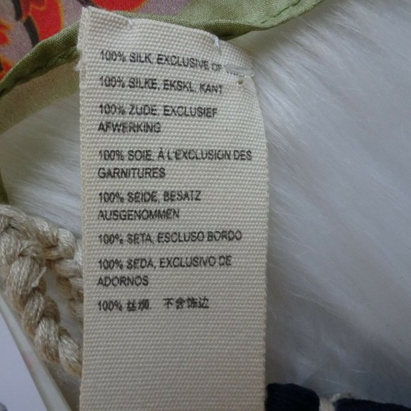 New JOHNNY WAS Crate Silk Tassel Scarf Green Multicolor Colorful Print Floral - Picture 9 of 13